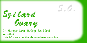szilard ovary business card