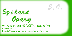 szilard ovary business card